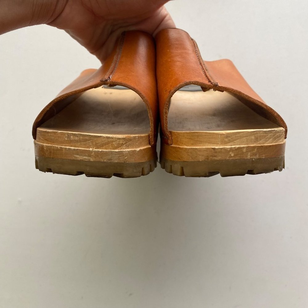 Swedish Hasbeens Ann Sandals Clogs Shoes Brown Tan - Picture 8 of 12